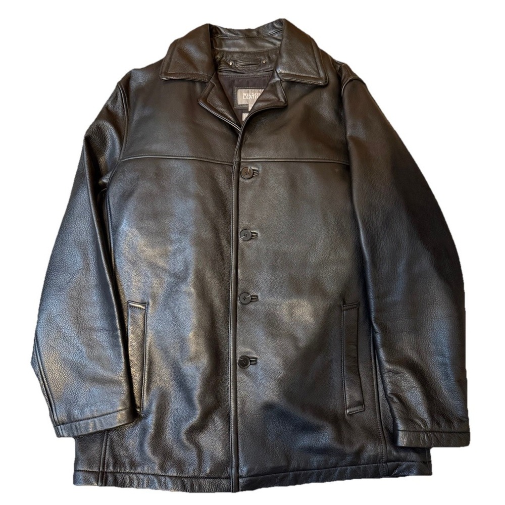 Wilsons Leather Thinsulate Leather Blazer Jacket Lined Black Mens L